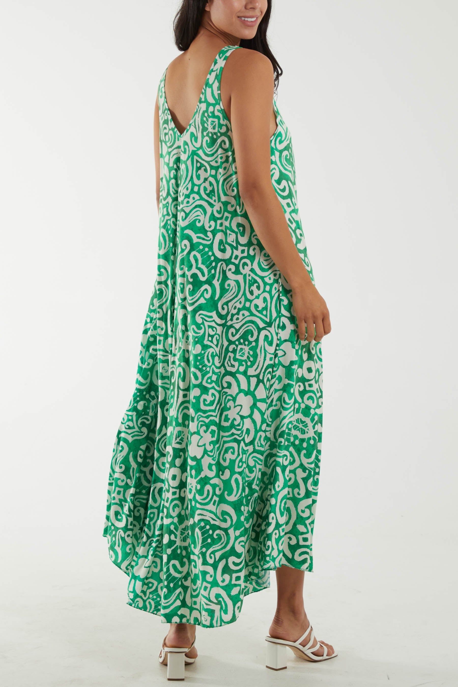 Sleeveless Abstract Print Maxi Dress Dresses WearAll