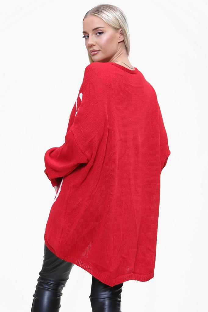 Heart Print Oversized Jumper Jumper & Cardigan WearAll