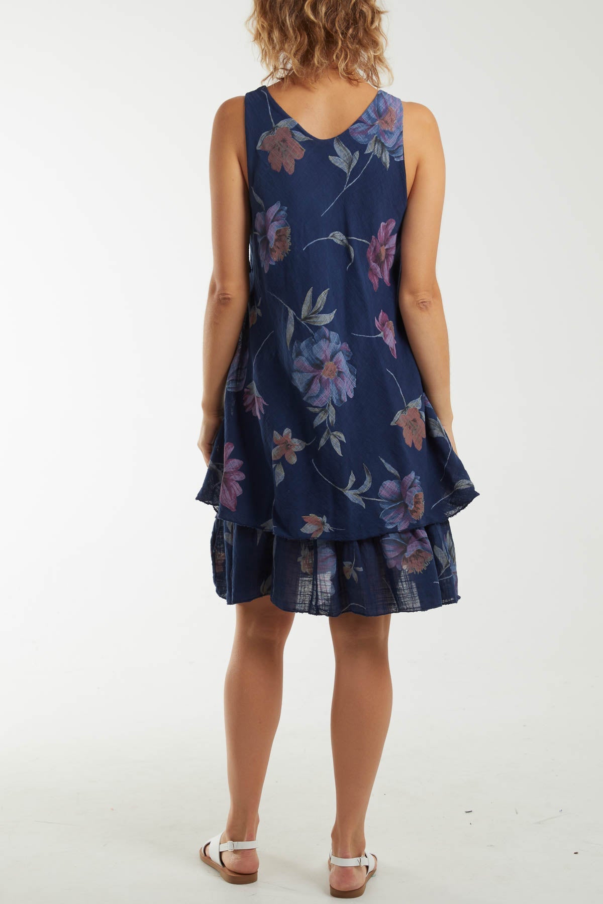 Floral Double Layer Sleeveless Dress Dresses WearAll