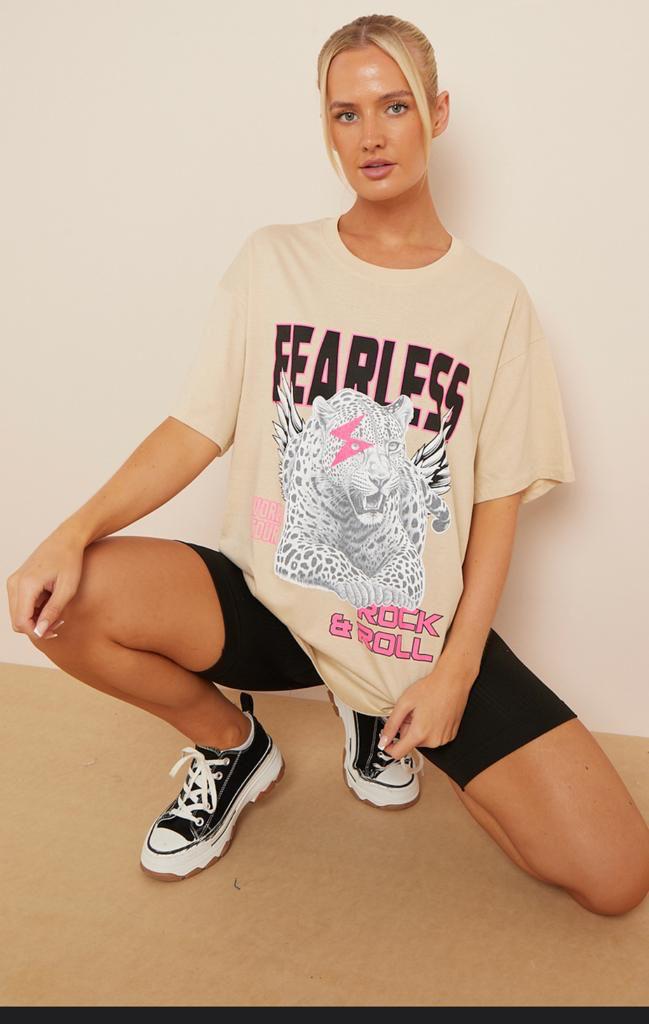 Fearless Print T-Shirt Top WearAll