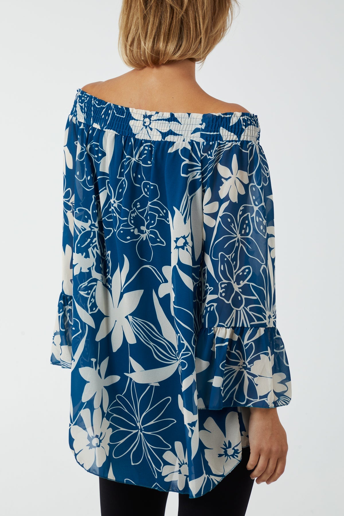 Floral Bardot Long Sleeve Blouse TOPMF2 WearAll