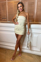 Cotton Strapless Belted Skort Playsuit Dress WearAll