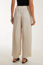 Wide Leg Plisse Drawstring Trousers TRS1 WearAll