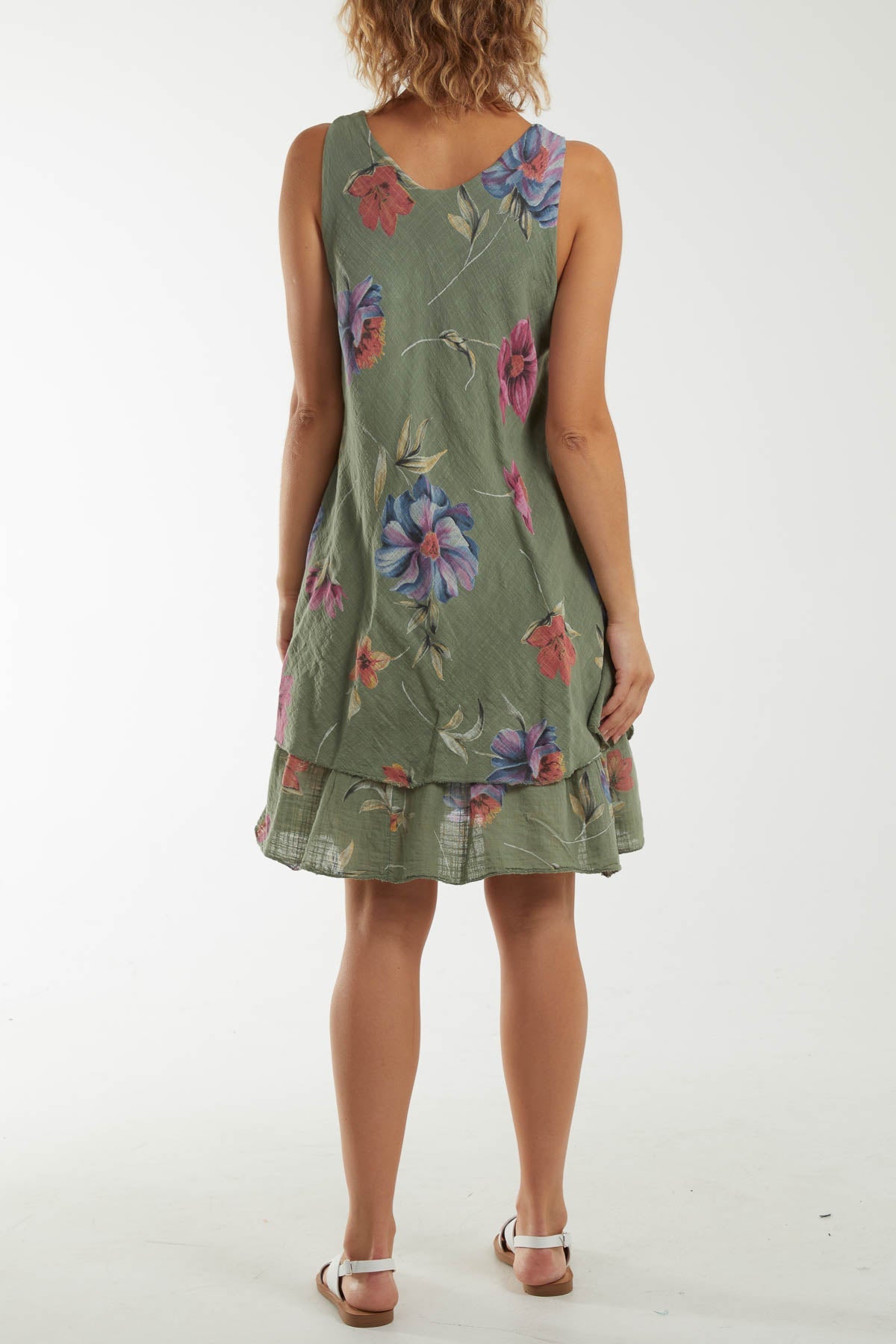 Floral Double Layer Sleeveless Dress Dresses WearAll