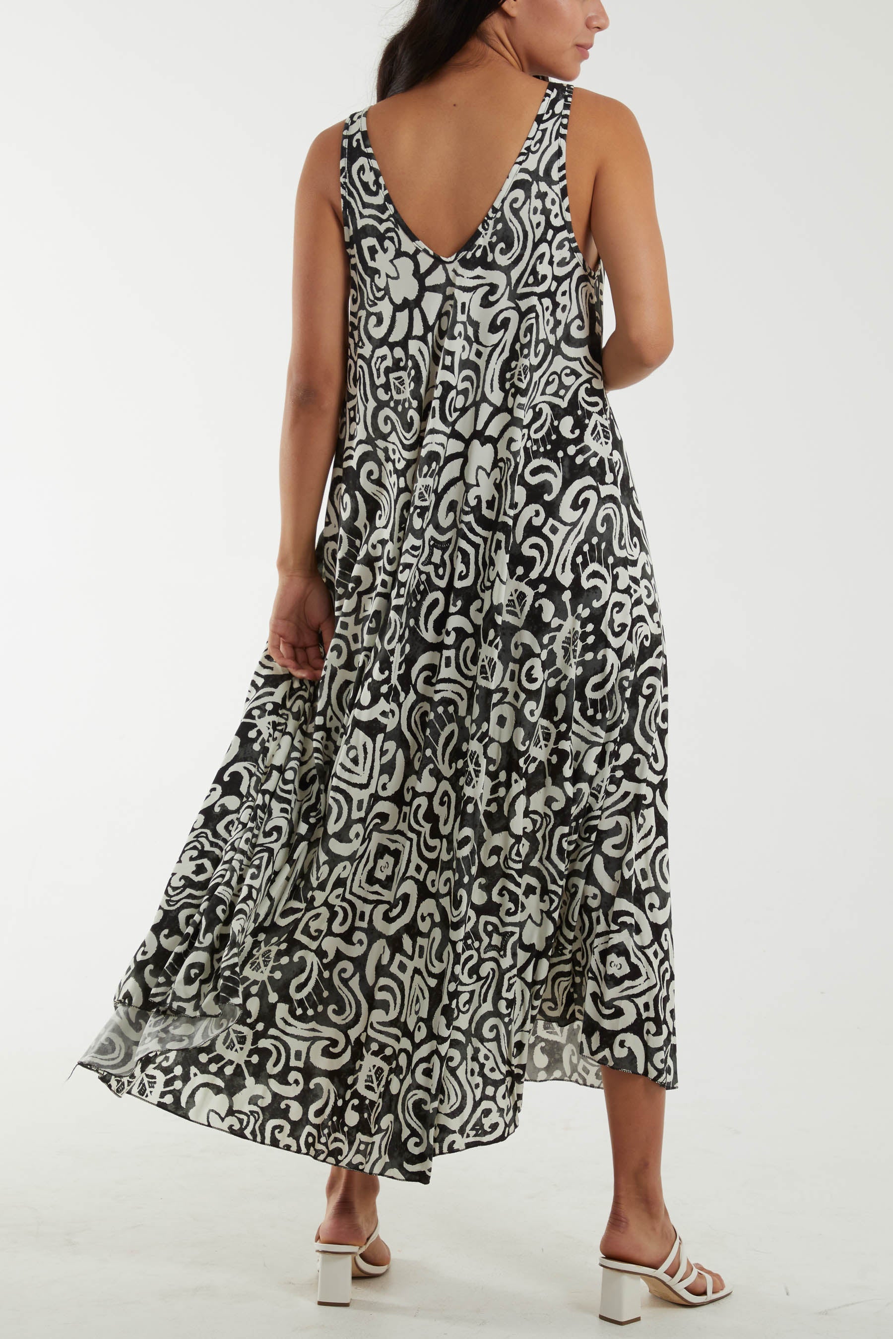 Sleeveless Abstract Print Maxi Dress Dresses WearAll
