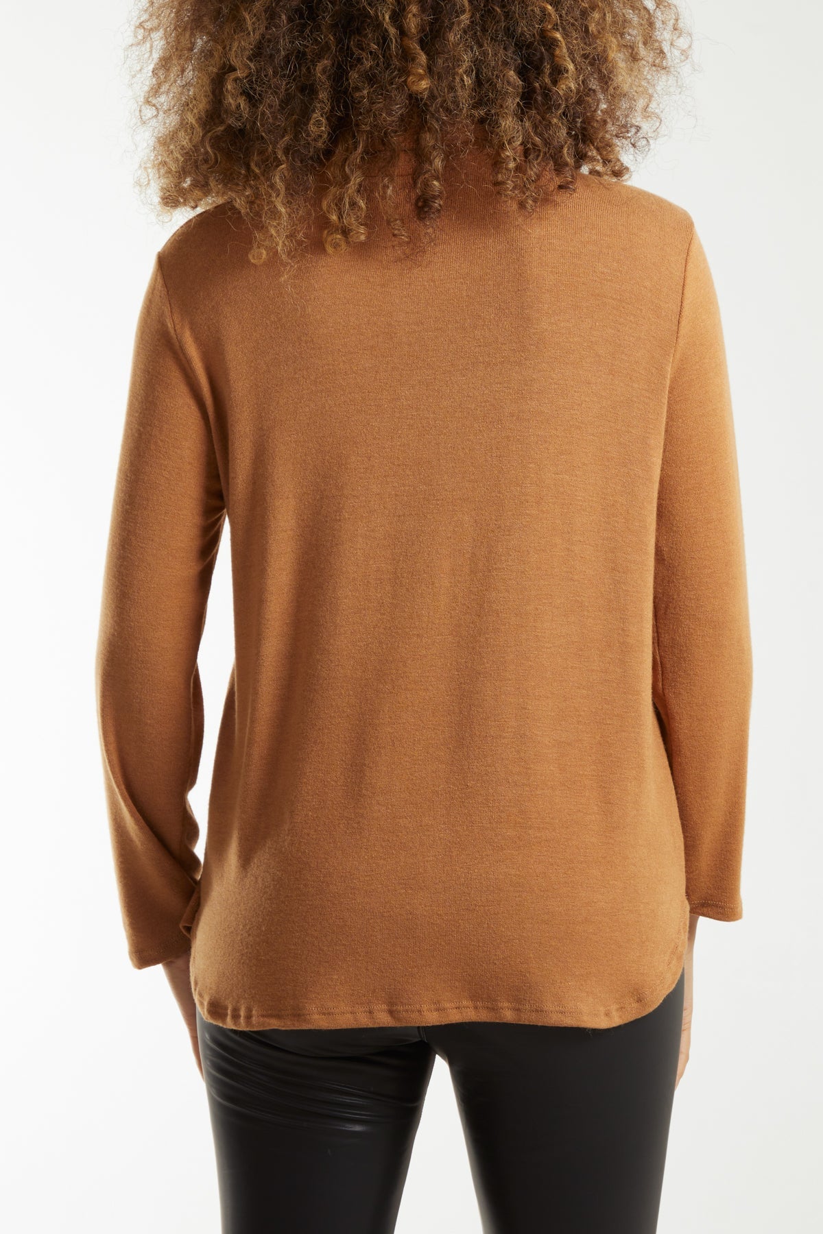 Fine Knit Roll Neck Jumper w/ Necklace Jumpers WearAll