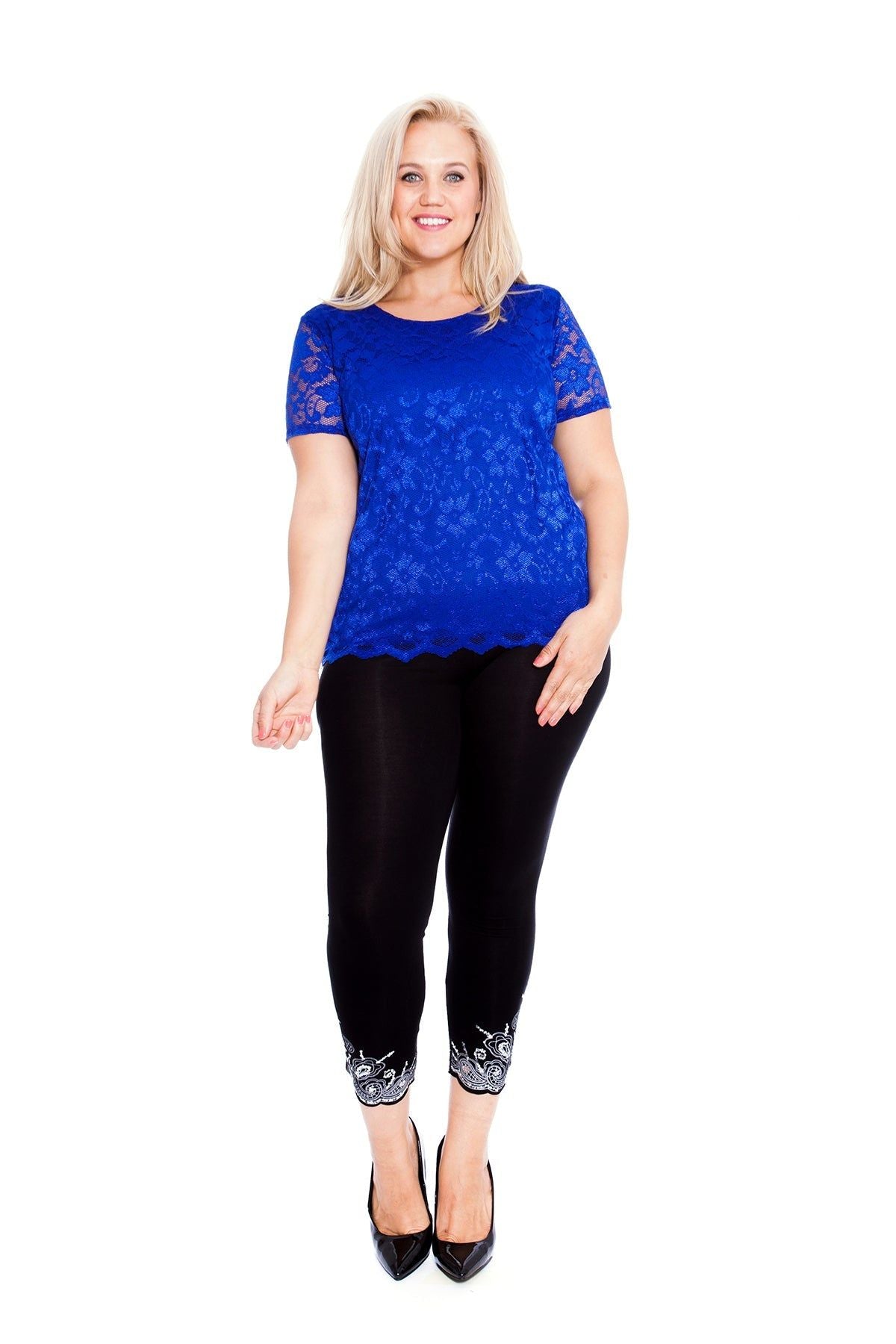 Lace Lined Scallop Edge T-Shirt Top Tops WearAll