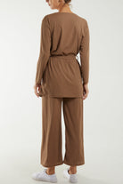 Tied Front Top & Trousers Belted Set Co-Ords WearAll