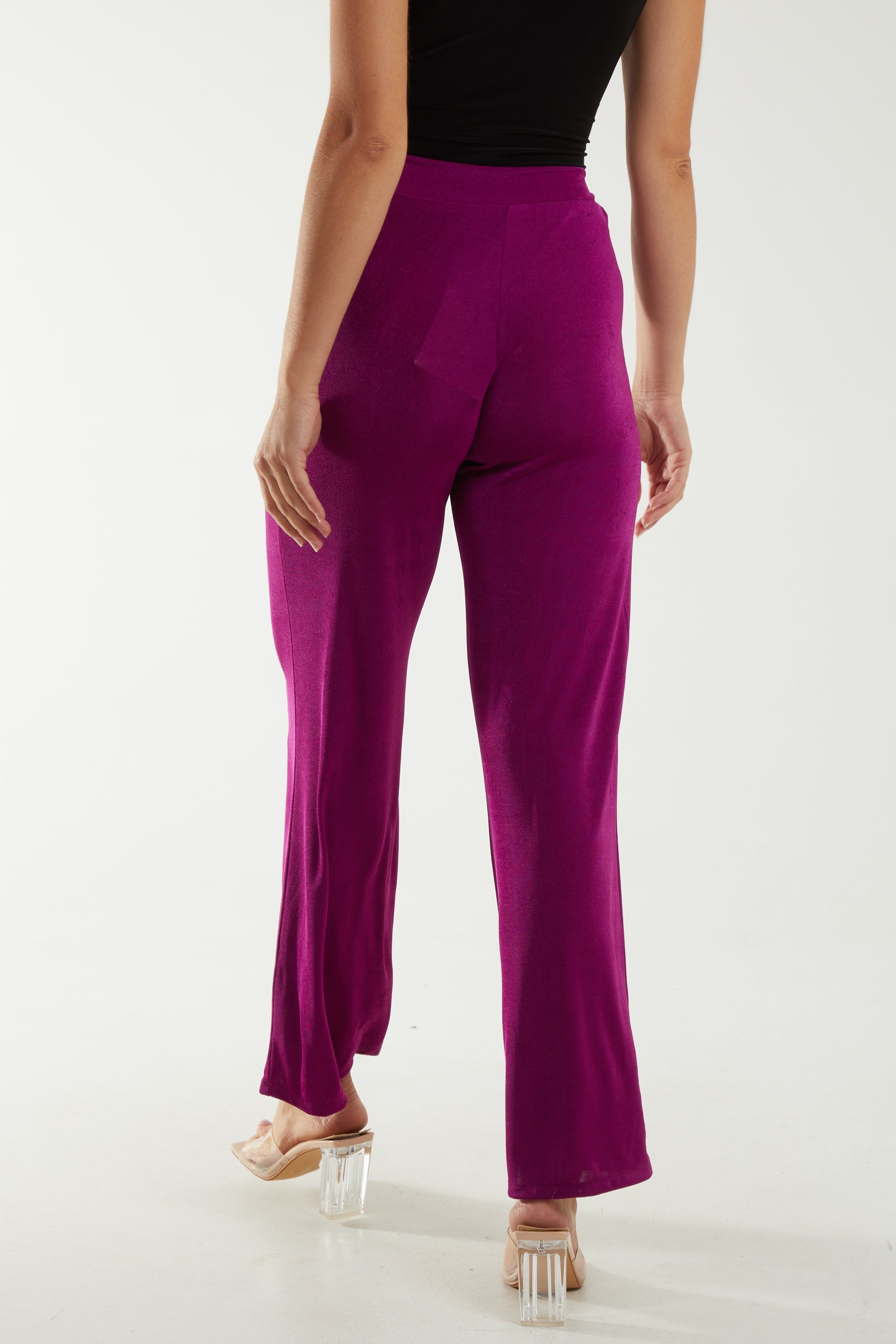 Wide Leg Acetate Trousers Trousers WearAll