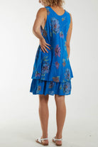 Floral Double Layer Sleeveless Dress Dresses WearAll