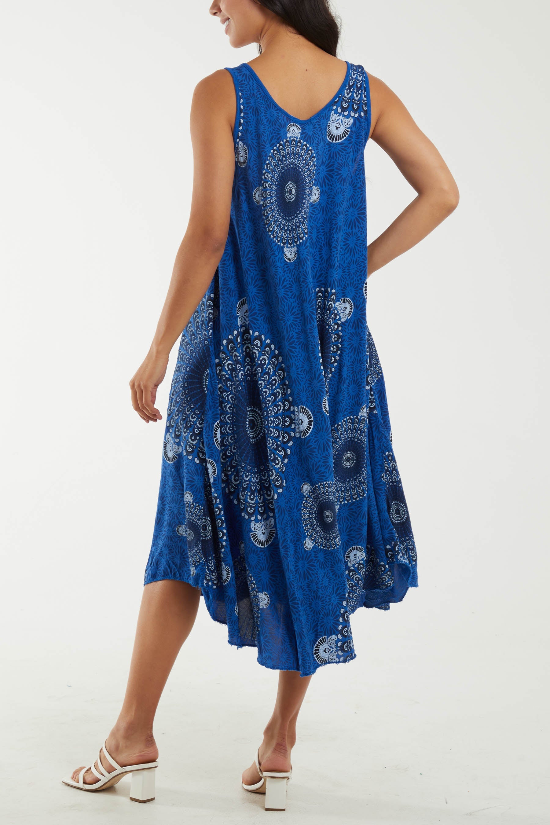 Mandala Relaxed Fit Sleeveless Midi Dress Dresses WearAll
