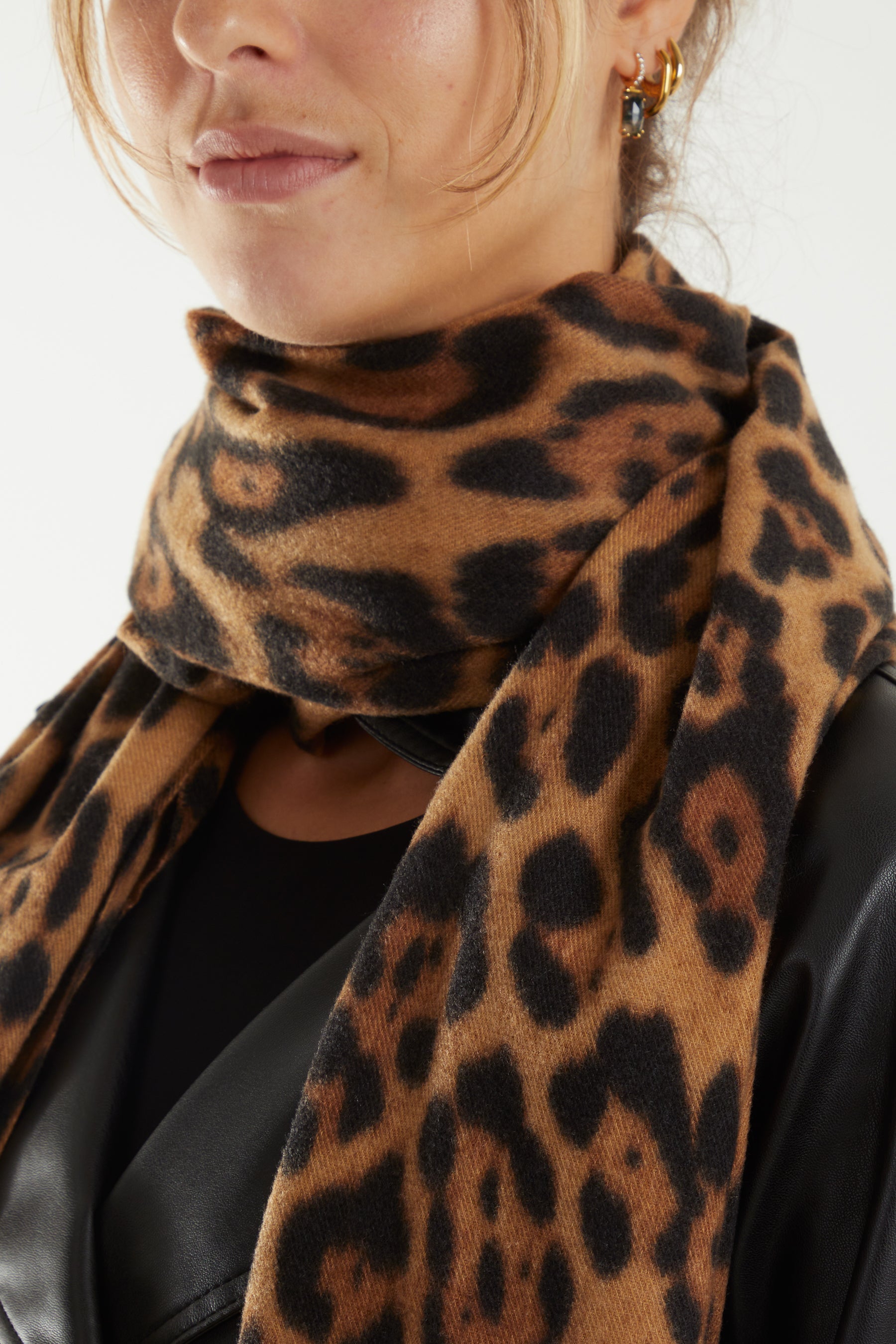 Leopard Print Soft Touch Scarf Scarfs WearAll