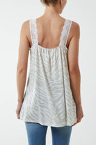 Zebra Lace Cami Vest Vests WearAll