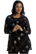 Lurex Glitter Lined Print Long Sleeve Dress WearAll