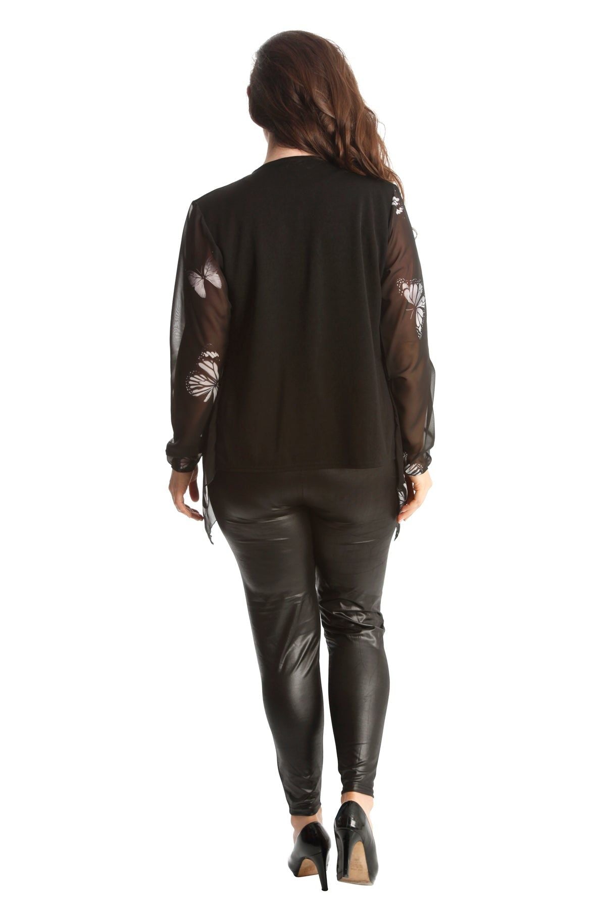 Chiffon Butterfly Print Sheer Cardigan Top cardigan WearAll