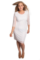 Floral Lace Lined 3/4 Sleeve Dress Tops WearAll