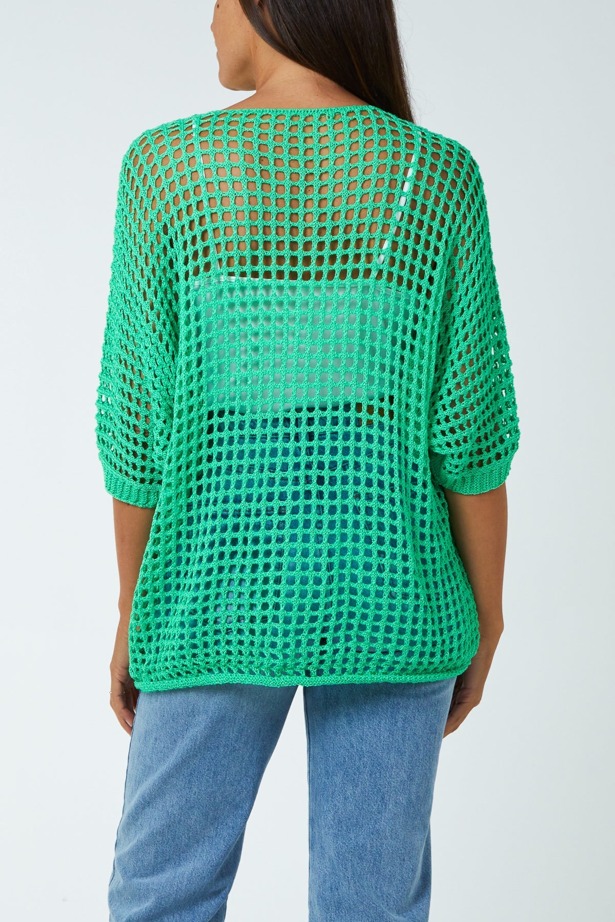 Round Neck Short Sleeve Crochet Top Tops WearAll