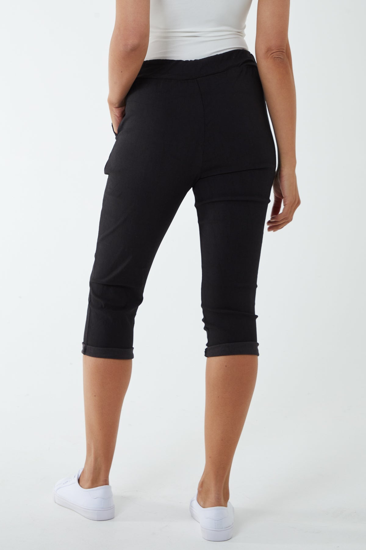 Glitter Drawstring Pocket Capri Trousers Trousers WearAll