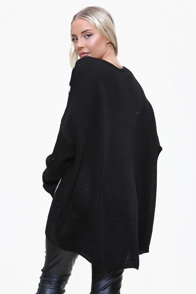 Heart Print Oversized Jumper Jumper & Cardigan WearAll