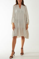Flare Smock Dress Dress WearAll Beige One Size