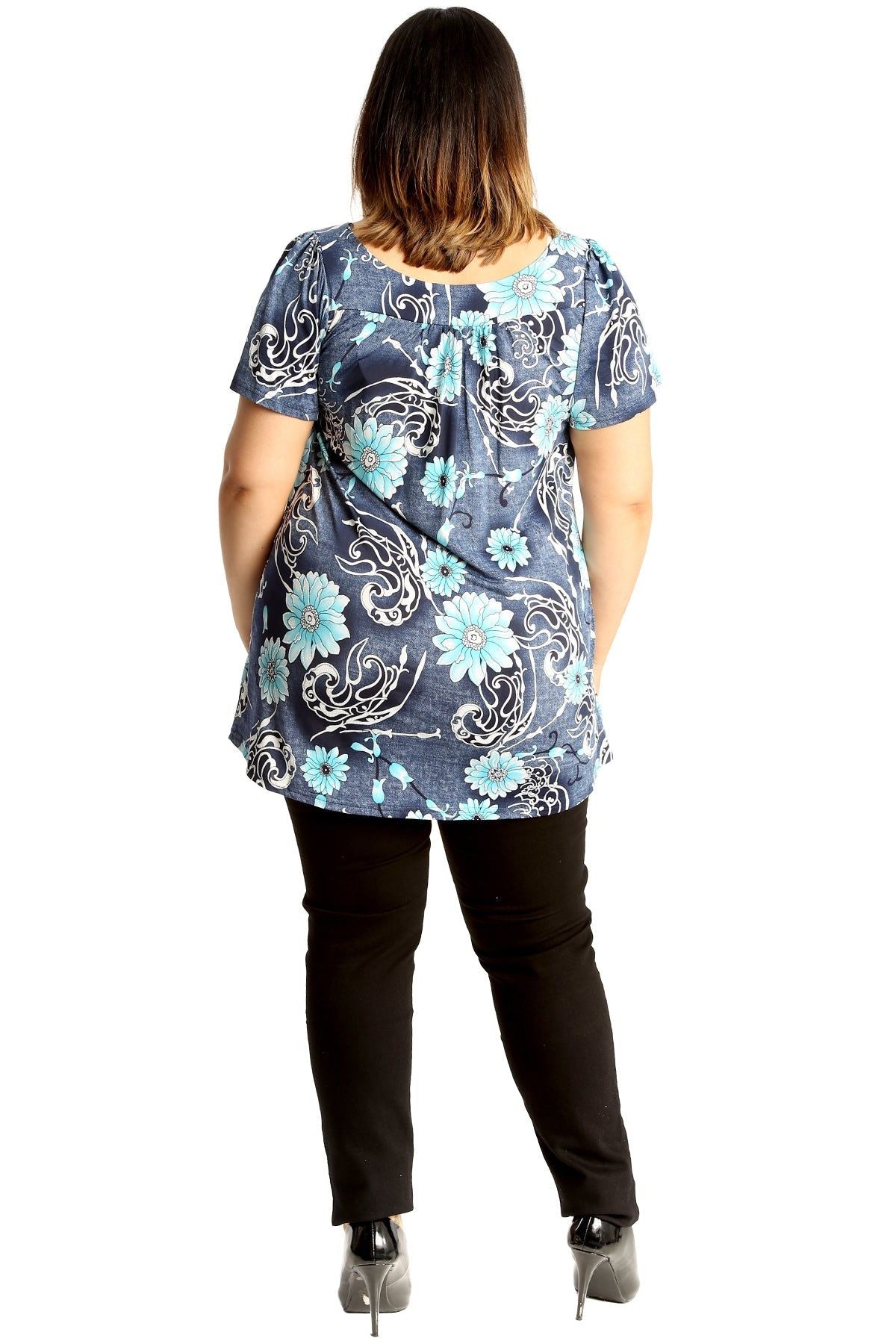 Floral Print Smock Tunic T-Shirt Top Tops WearAll
