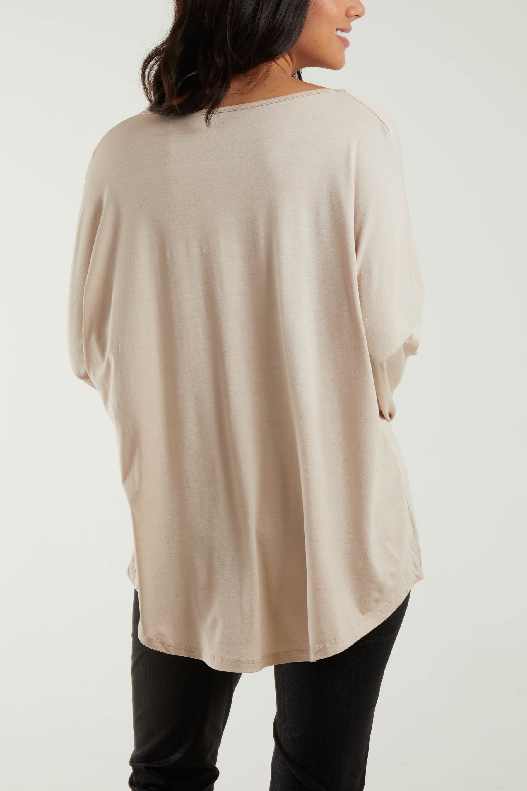High Low Curved Hem Long Sleeve Top TOPMF2 WearAll