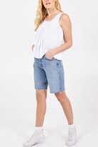 Balloon Ruffle Neck Vest TOPMF2 WearAll White One Size