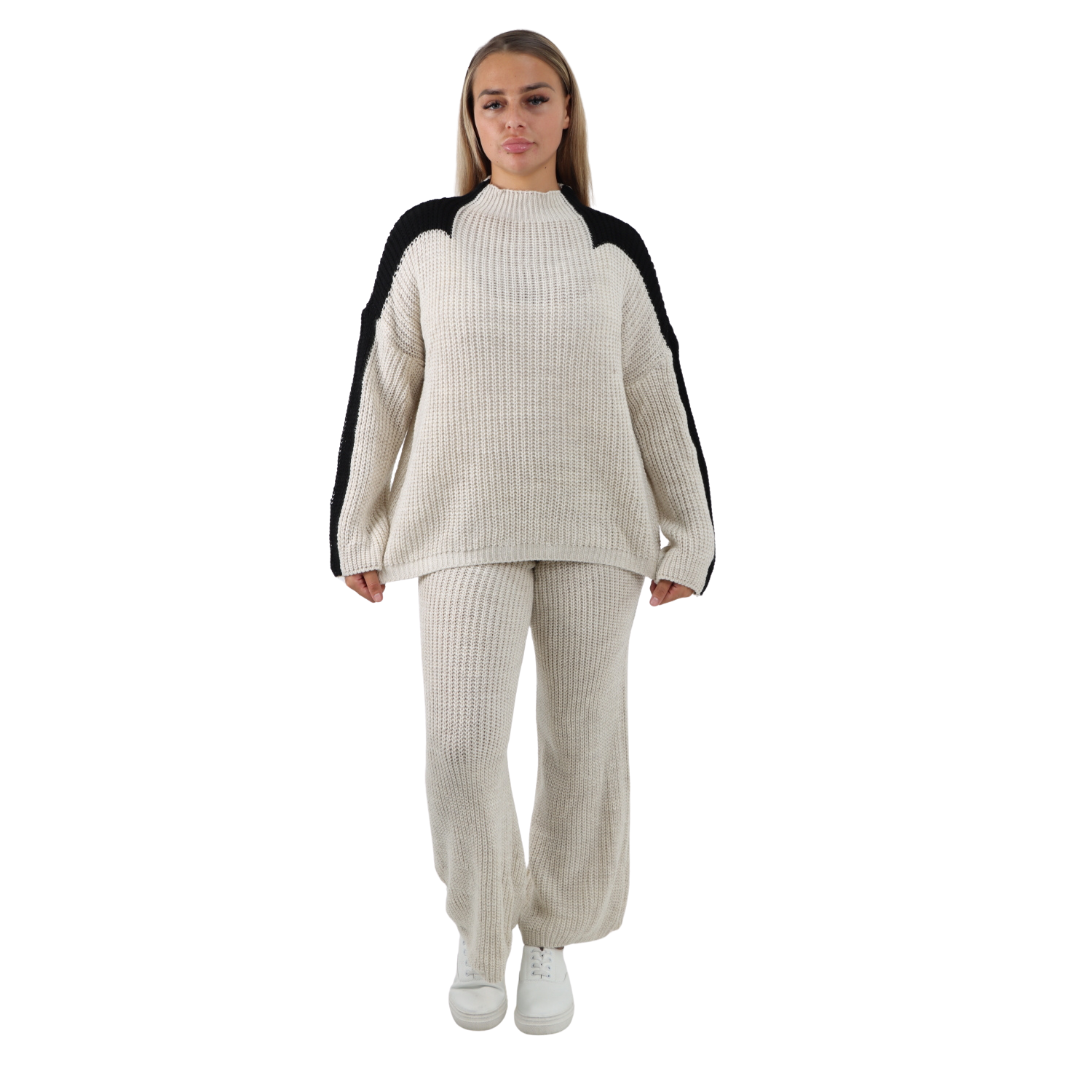 Italian Contrast Panel Knitted Top and Trouser Dresses WearAll