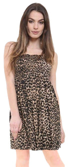 Printed Bandeau Boobtube Sheering Top Top WearAll Leopard 8-10