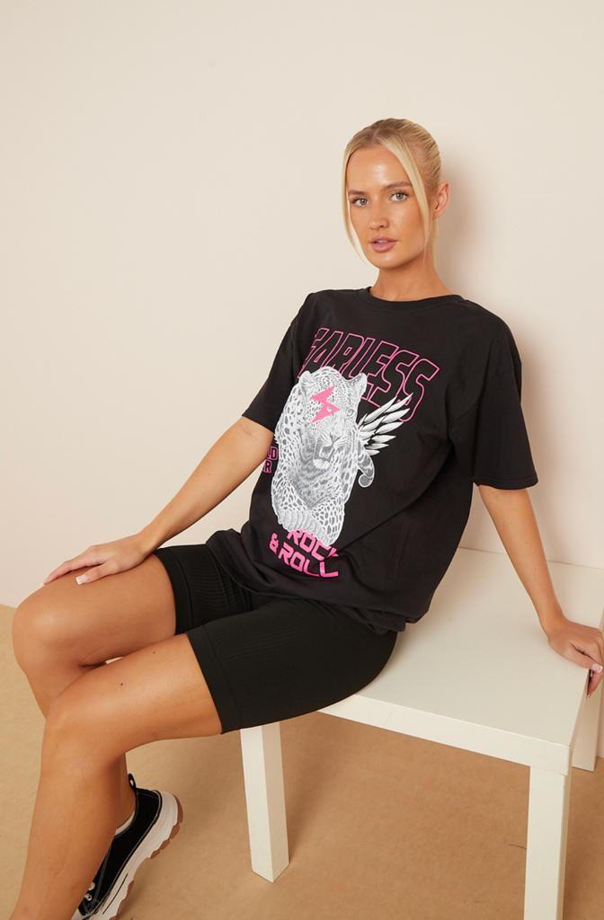 Fearless Print T-Shirt Top WearAll