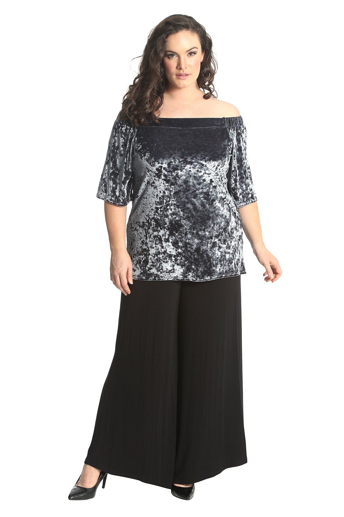 Crushed Velour Boho Party Bardot Top Tops WearAll