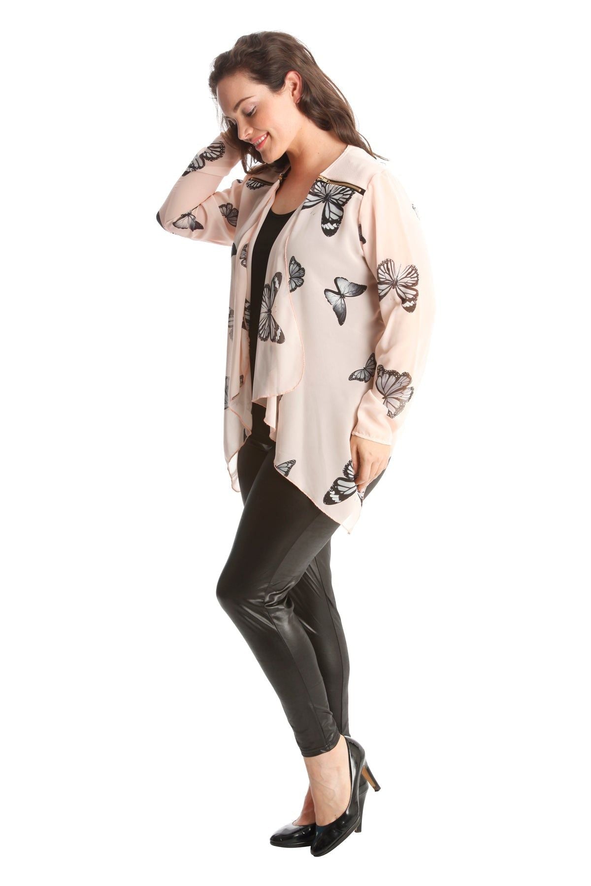 Chiffon Butterfly Print Sheer Cardigan Top cardigan WearAll