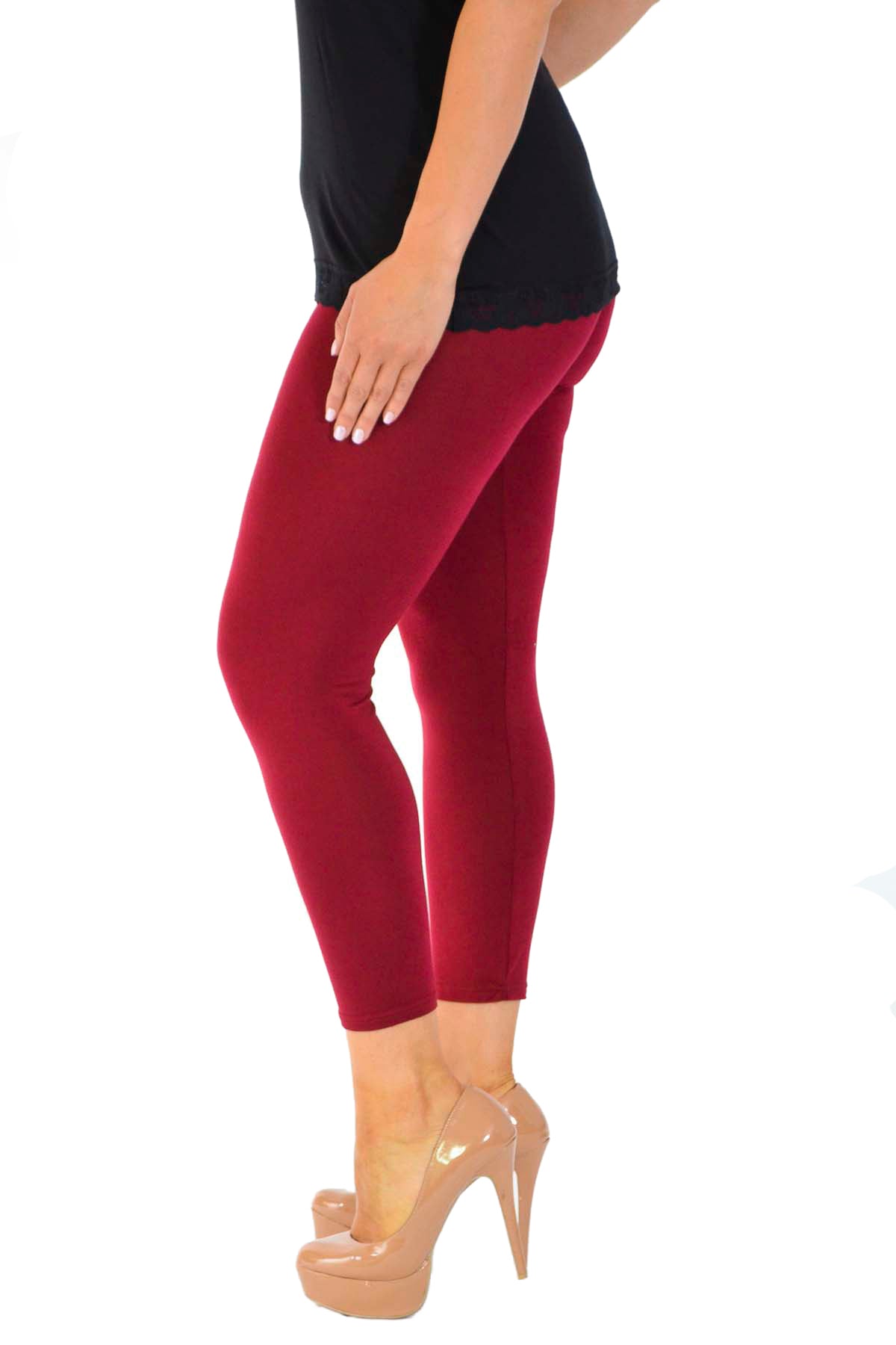 Plus Size Plain Long Leggings Leggings WearAll