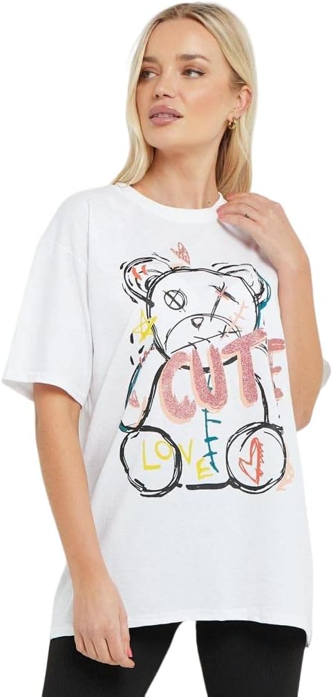Cute Teddy T-Shirt WearAll White 8-10