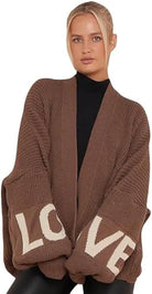 Love Balloon Sleeve Cardigan cardigan WearAll Mocha One Size (10-22)