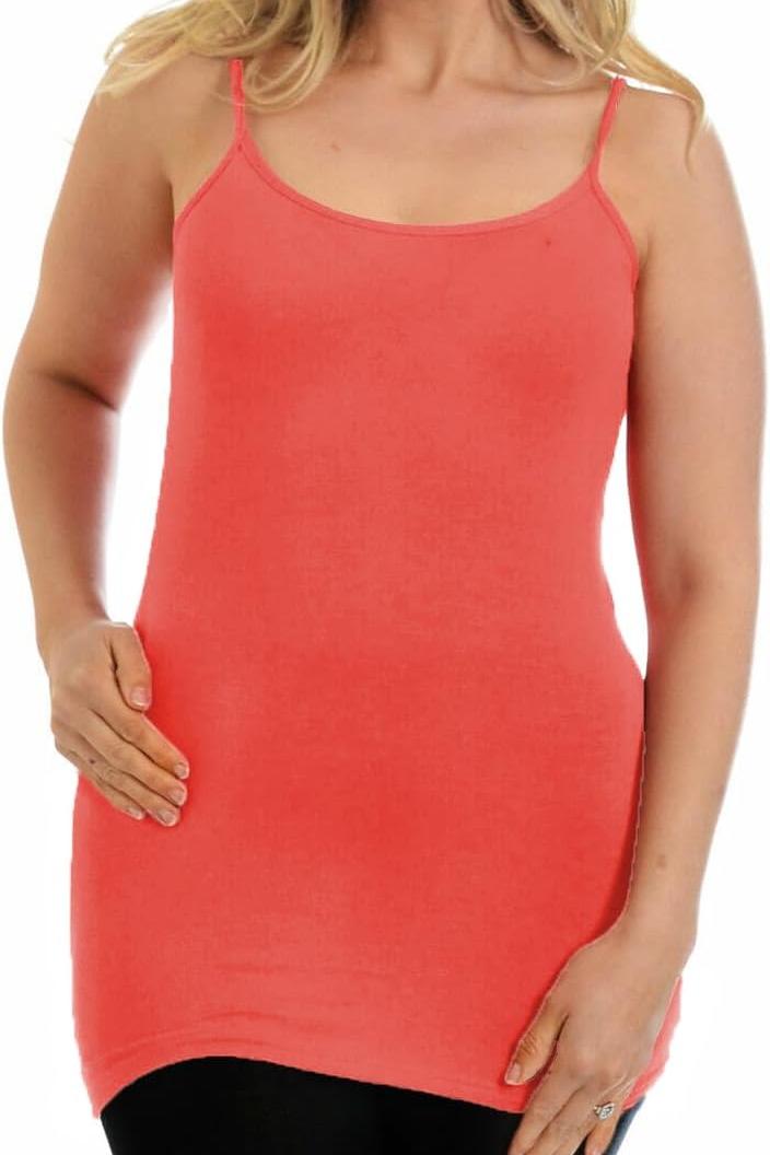 Cami Stretch Vest Scoop Neck Top Tops WearAll Coral 8-10
