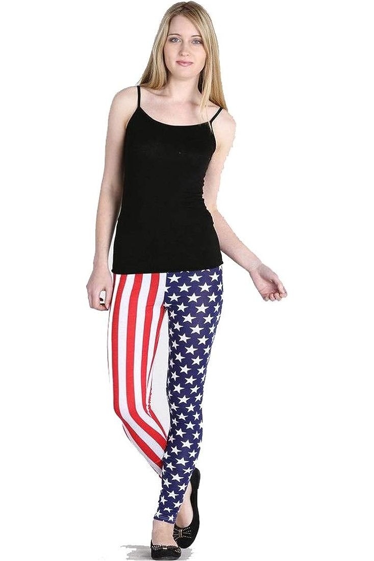USA Flag Print Leggings Leggings WearAll