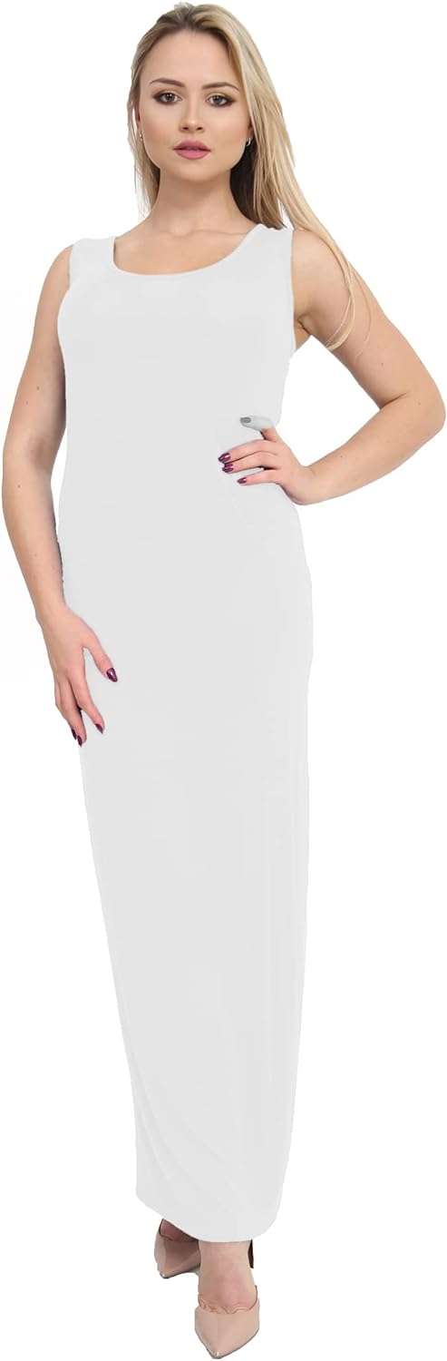 Racer Back Maxi Dresses - Wine, White, Yellow, Turquoise Dress WearAll White 8-10