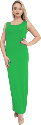 Racer Back Maxi Dress Dress WearAll Jade Green 12-14