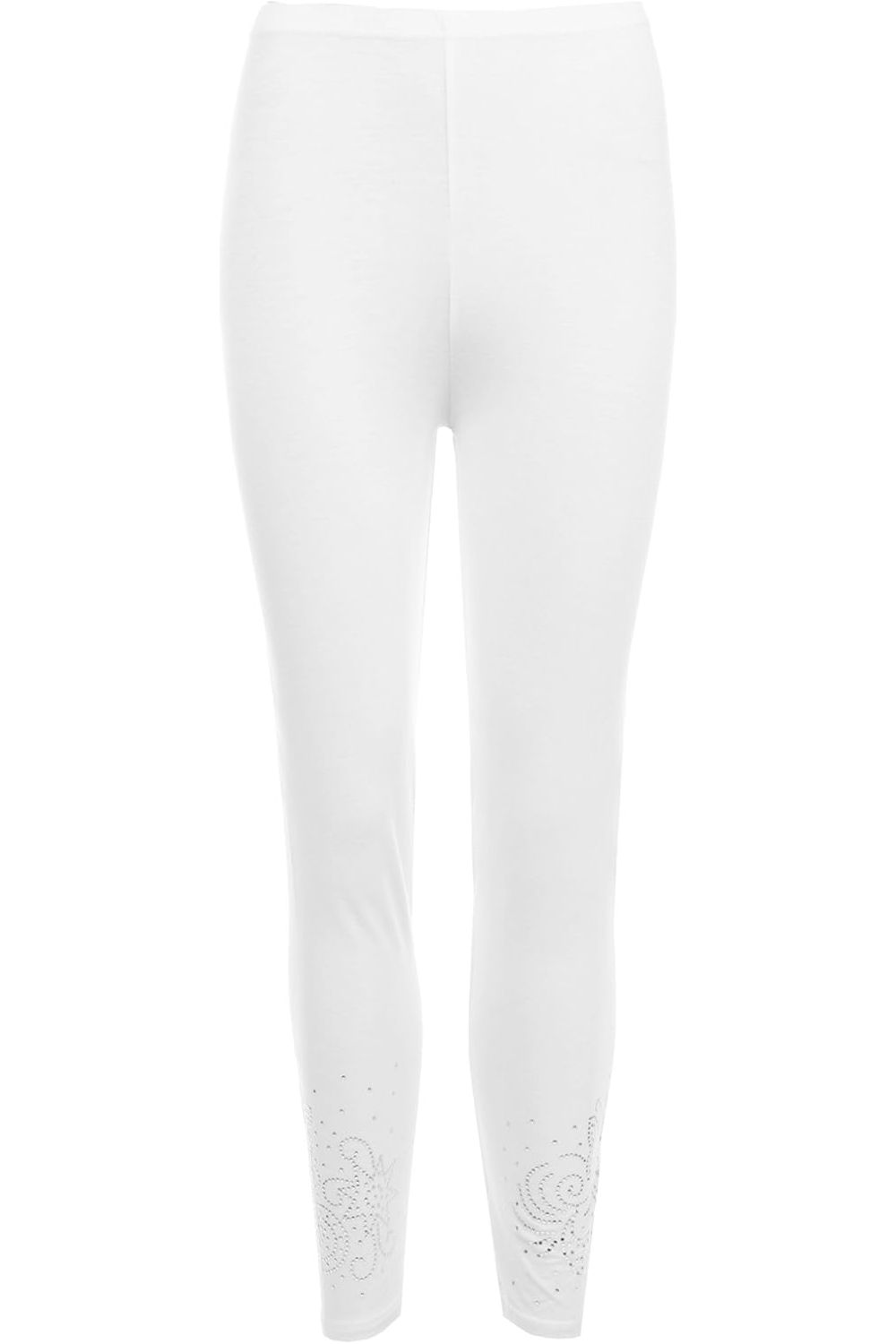Foil Printed Leggings Leggings WearAll White 12-14