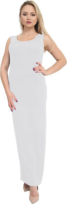 Racer Back Maxi Dress Dress WearAll Cream 12-14