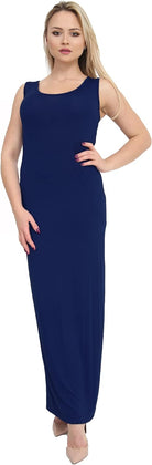 Racer Back Maxi Dress Dress WearAll Navy 12-14