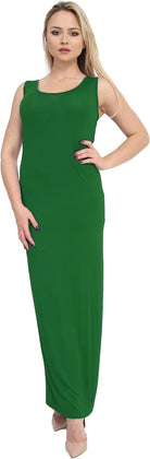 Racer Back Maxi Dress Dress WearAll Bottle Green 8-10