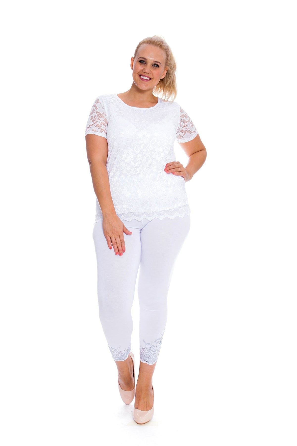 Lace Lined Scallop Edge T-Shirt Top Tops WearAll