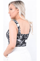 Skull Roses Print Bandeau Strap Crop Top BraTop WearAll