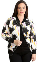 Bomber Jacket Ladies Floral Tropical Print Top Jacket WearAll