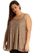 Lace Chiffon Sheer Lined Swing Vest Tops WearAll