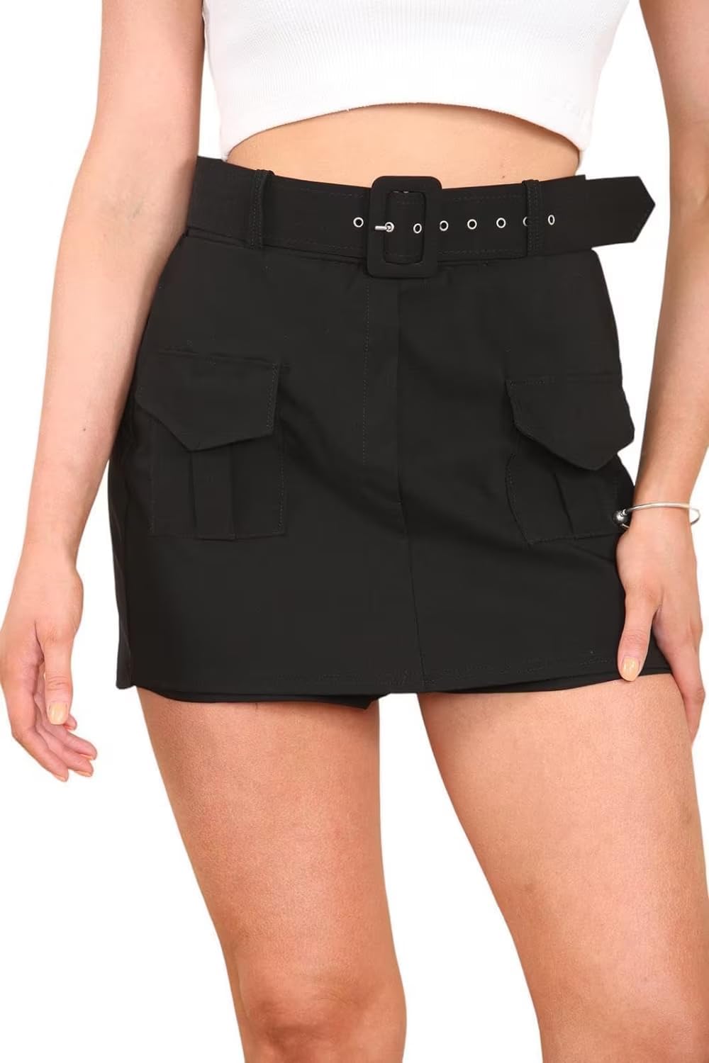 Belted Cargo Skort Skirt WearAll