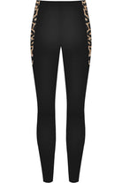Plus Size Brown Leopard Print Side Stripe High Waist Leggings Leggings WearAll