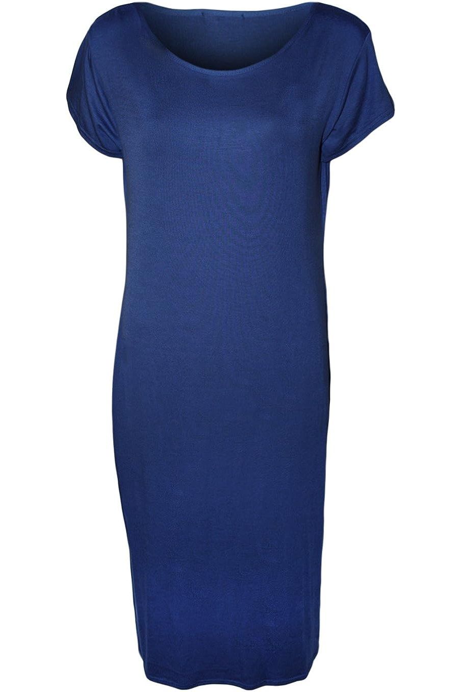 Plain Short Sleeve Jersey Midi Dress Dress WearAll
